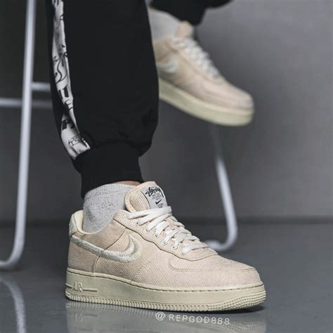 stüssy x nike air force 1 fossil stone|stussy air force 1 sneakers.